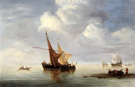 19th Century English School Fishing boats at sea 8 x 12in.
